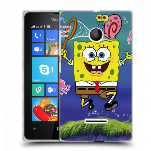 Дизайнерский пластиковый чехол для Microsoft Lumia 435 Губка Боб