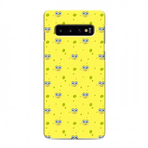 Дизайнерский силиконовый чехол для Samsung Galaxy S10 Губка Боб