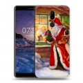 Дизайнерский пластиковый чехол для Nokia 7 Plus Дед мороз и Санта