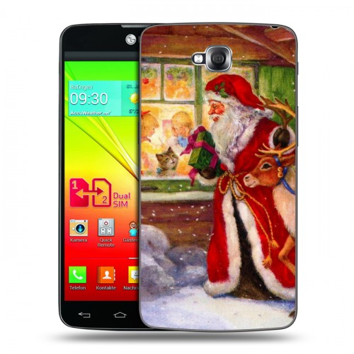 Дизайнерский силиконовый чехол для LG G Pro Lite Dual Дед мороз и Санта