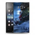 Дизайнерский пластиковый чехол для Sony Xperia acro S Дед мороз и Санта