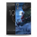 Дизайнерский пластиковый чехол для Sony Xperia XZs Дед мороз и Санта