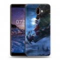 Дизайнерский пластиковый чехол для Nokia 7 Plus Дед мороз и Санта