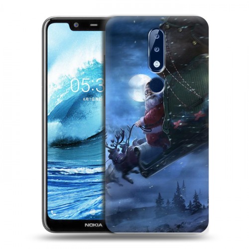 Дизайнерский силиконовый чехол для Nokia 5.1 Plus Дед мороз и Санта