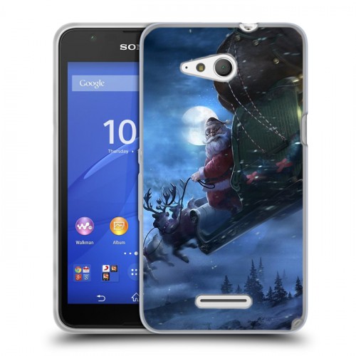 Дизайнерский пластиковый чехол для Sony Xperia E4g Дед мороз и Санта