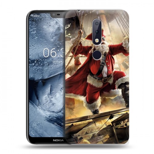 Дизайнерский силиконовый чехол для Nokia 6.1 Plus Дед мороз и Санта