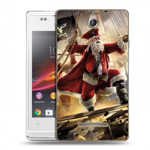 Дизайнерский пластиковый чехол для Sony Xperia E Дед мороз и Санта