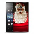 Дизайнерский пластиковый чехол для Sony Xperia acro S Дед мороз и Санта