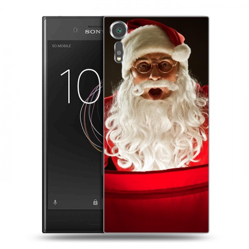 Дизайнерский пластиковый чехол для Sony Xperia XZs Дед мороз и Санта