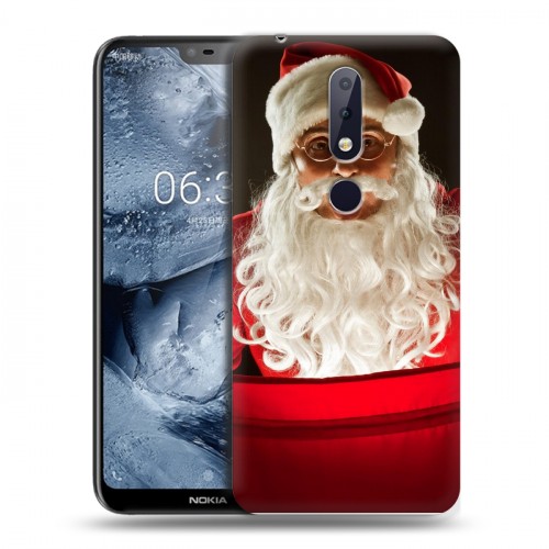 Дизайнерский пластиковый чехол для Nokia 6.1 Plus Дед мороз и Санта