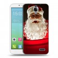 Дизайнерский силиконовый чехол для Alcatel One Touch Idol Дед мороз и Санта