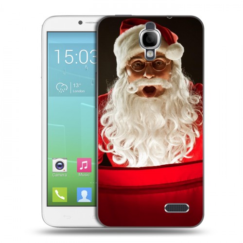Дизайнерский силиконовый чехол для Alcatel One Touch Idol Дед мороз и Санта