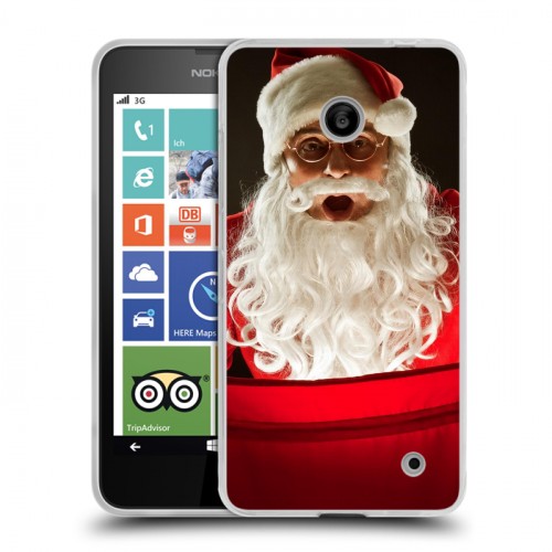 Дизайнерский пластиковый чехол для Nokia Lumia 630/635 Дед мороз и Санта