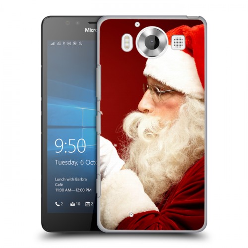 Дизайнерский пластиковый чехол для Microsoft Lumia 950 Дед мороз и Санта