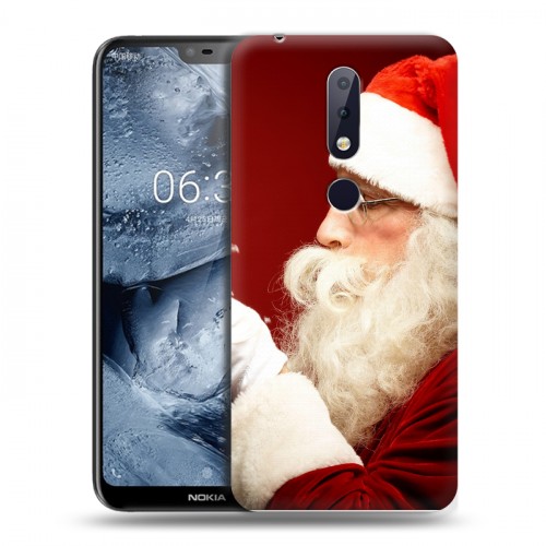 Дизайнерский пластиковый чехол для Nokia 6.1 Plus Дед мороз и Санта