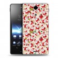 Дизайнерский пластиковый чехол для Sony Xperia TX Дед мороз и Санта