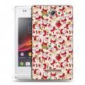 Дизайнерский пластиковый чехол для Sony Xperia E Дед мороз и Санта