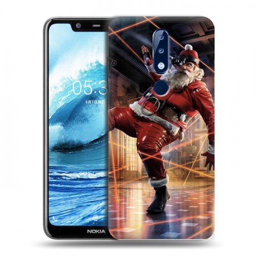 Дизайнерский силиконовый чехол для Nokia 5.1 Plus Дед мороз и Санта