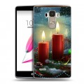 Дизайнерский пластиковый чехол для LG G4 Stylus Новогодние свечки