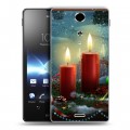 Дизайнерский пластиковый чехол для Sony Xperia TX Новогодние свечки