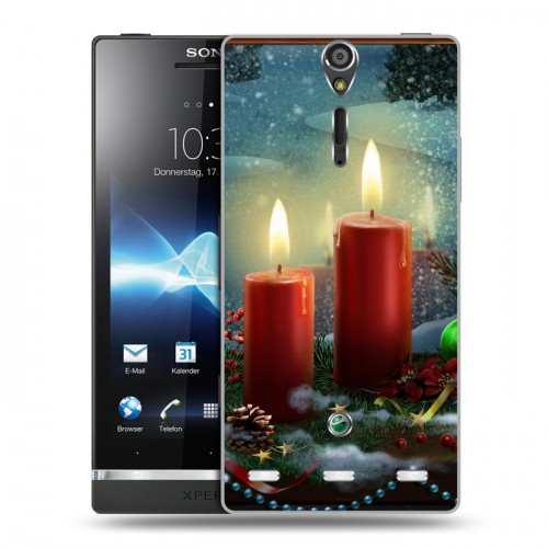 Дизайнерский пластиковый чехол для Sony Xperia S Новогодние свечки