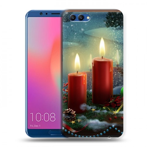 Дизайнерский пластиковый чехол для Huawei Honor View 10 Новогодние свечки