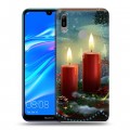 Дизайнерский пластиковый чехол для Huawei Y6 (2019) Новогодние свечки