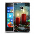 Дизайнерский пластиковый чехол для Microsoft Lumia 435 Новогодние свечки