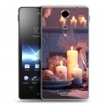 Дизайнерский пластиковый чехол для Sony Xperia TX Новогодние свечки