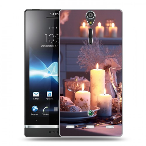 Дизайнерский пластиковый чехол для Sony Xperia S Новогодние свечки