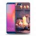 Дизайнерский пластиковый чехол для Huawei Honor View 10 Новогодние свечки