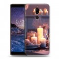 Дизайнерский пластиковый чехол для Nokia 7 Plus Новогодние свечки