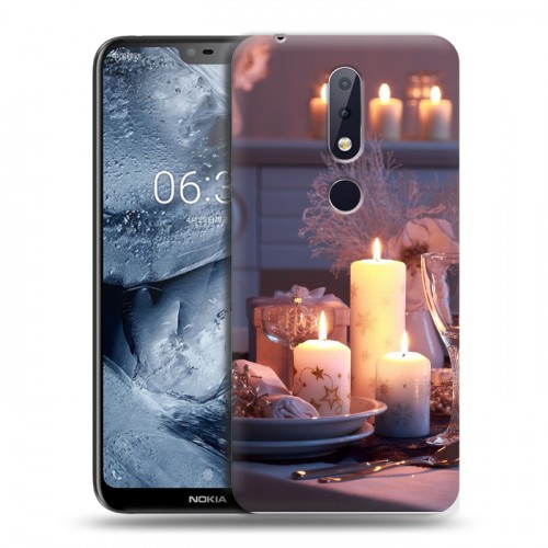 Дизайнерский силиконовый чехол для Nokia 6.1 Plus Новогодние свечки