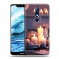 Дизайнерский пластиковый чехол для Nokia 5.1 Plus Новогодние свечки