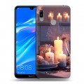 Дизайнерский пластиковый чехол для Huawei Y6 (2019) Новогодние свечки