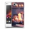 Дизайнерский пластиковый чехол для Sony Xperia L Новогодние свечки