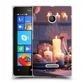 Дизайнерский пластиковый чехол для Microsoft Lumia 435 Новогодние свечки