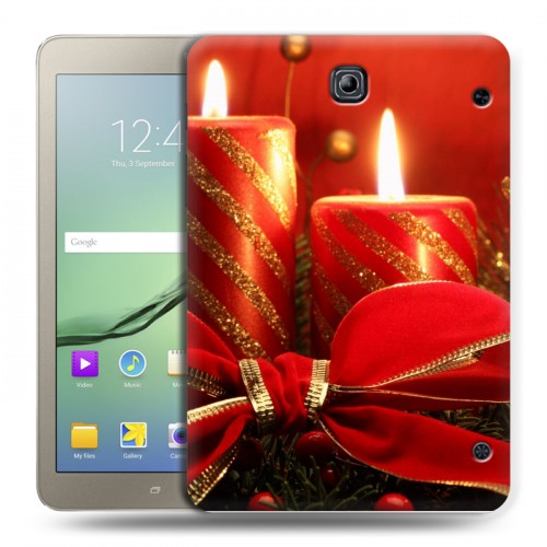 Дизайнерский силиконовый чехол для Samsung Galaxy Tab S2 8.0 Новогодние свечки