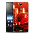 Дизайнерский пластиковый чехол для Sony Xperia TX Новогодние свечки