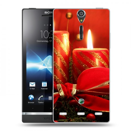 Дизайнерский пластиковый чехол для Sony Xperia S Новогодние свечки