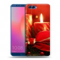 Дизайнерский пластиковый чехол для Huawei Honor View 10 Новогодние свечки