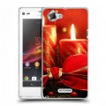 Дизайнерский пластиковый чехол для Sony Xperia L Новогодние свечки