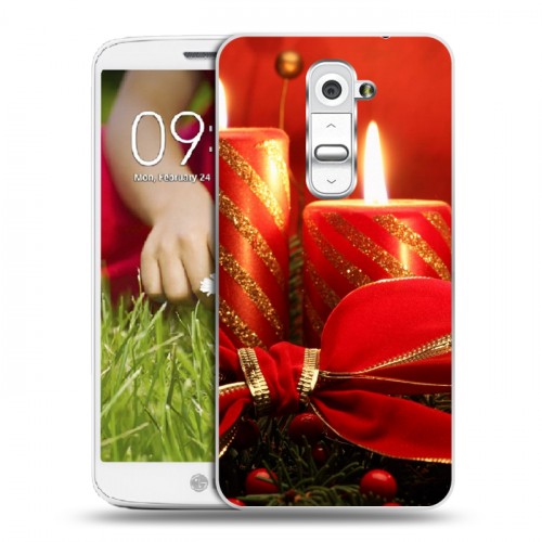 Дизайнерский пластиковый чехол для LG Optimus G2 mini Новогодние свечки