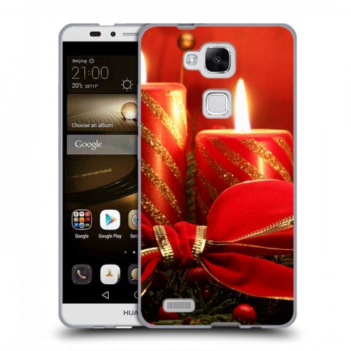 Дизайнерский силиконовый чехол для Huawei Ascend Mate 7 Новогодние свечки