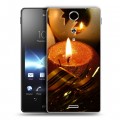 Дизайнерский пластиковый чехол для Sony Xperia TX Новогодние свечки