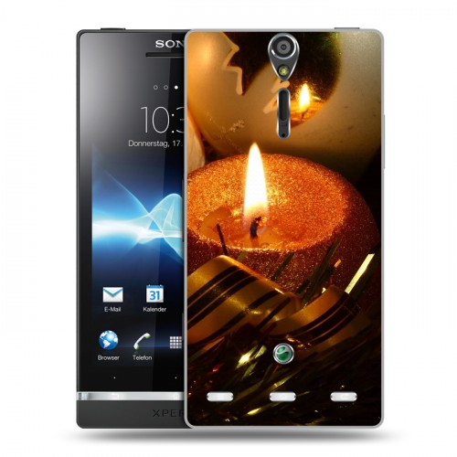 Дизайнерский пластиковый чехол для Sony Xperia S Новогодние свечки