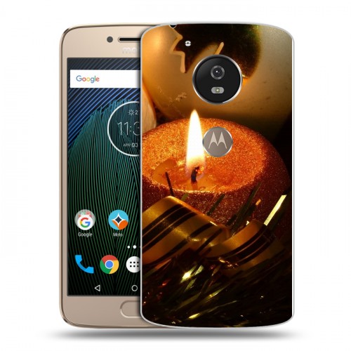 Дизайнерский силиконовый чехол для Motorola Moto G5s Новогодние свечки