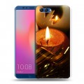 Дизайнерский пластиковый чехол для Huawei Honor View 10 Новогодние свечки