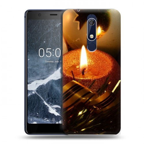 Дизайнерский пластиковый чехол для Nokia 5.1 Новогодние свечки