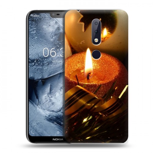 Дизайнерский силиконовый чехол для Nokia 6.1 Plus Новогодние свечки